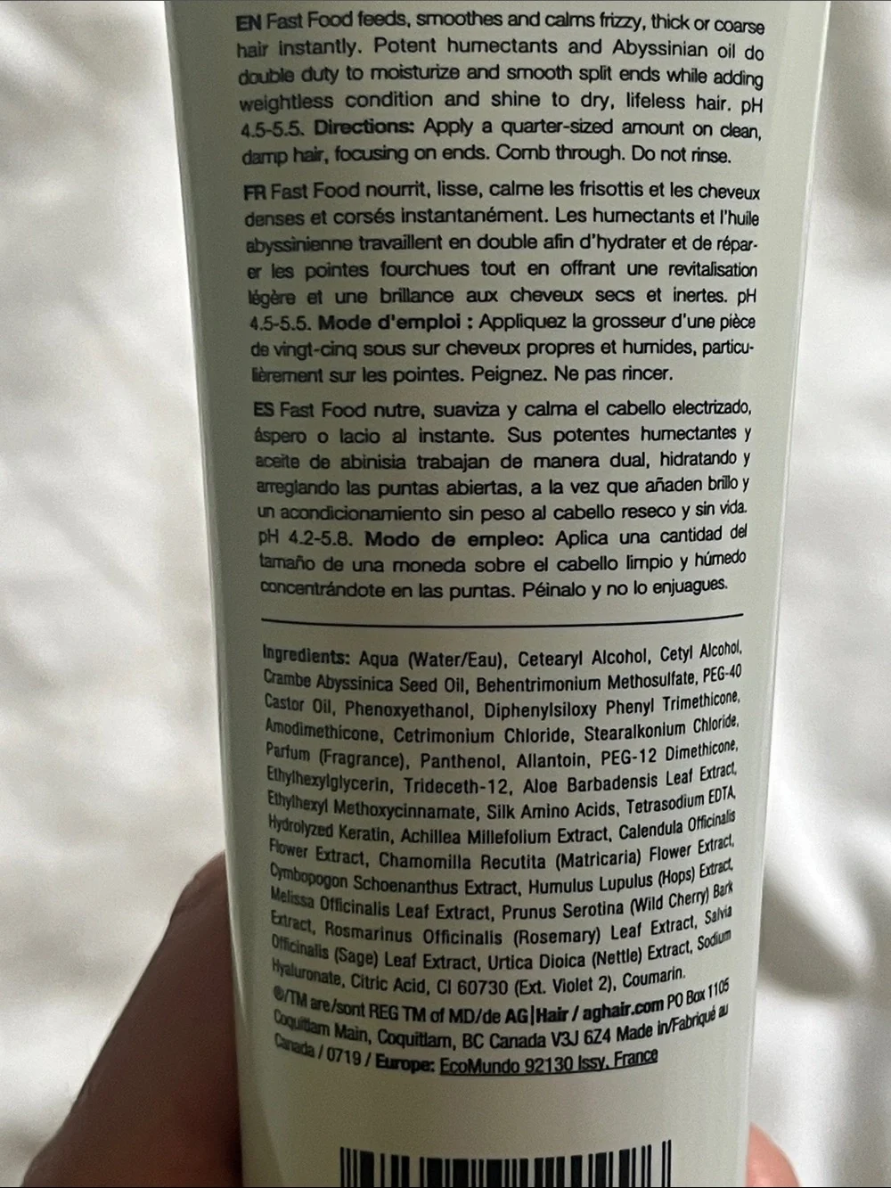 AG Hair Care Fast Food Leave on Conditioner